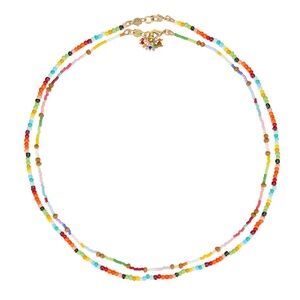 Roxanne Assoulin Warming Up Necklace Duo Colorful Rainbow Beaded Necklace Set